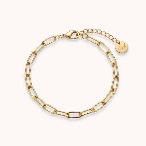 Paperclip Chain Bracelet in Gold