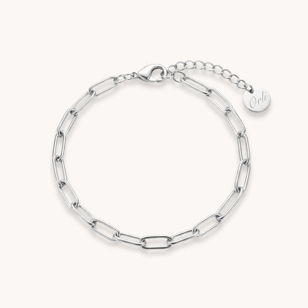 Paperclip Chain Bracelet in Silver