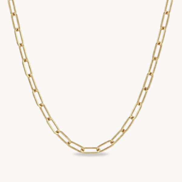 Paperclip Chain Necklace in Gold