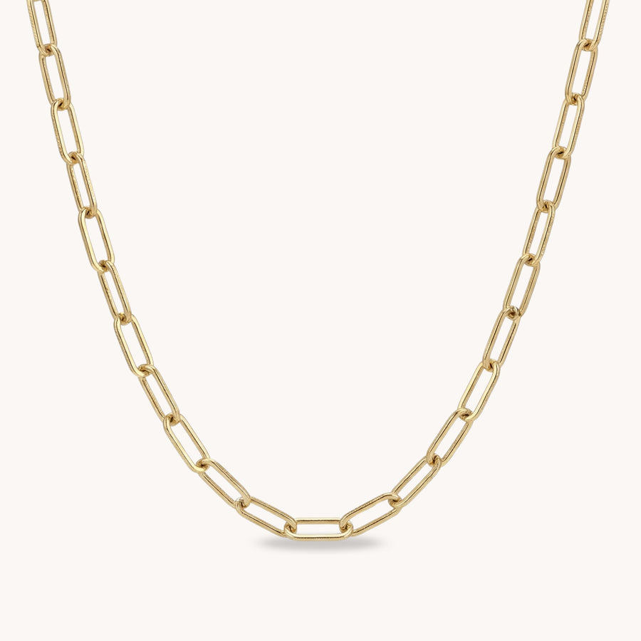 Paperclip Chain Necklace in Gold