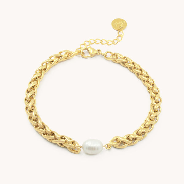 Pearl Twist Bracelet in Gold