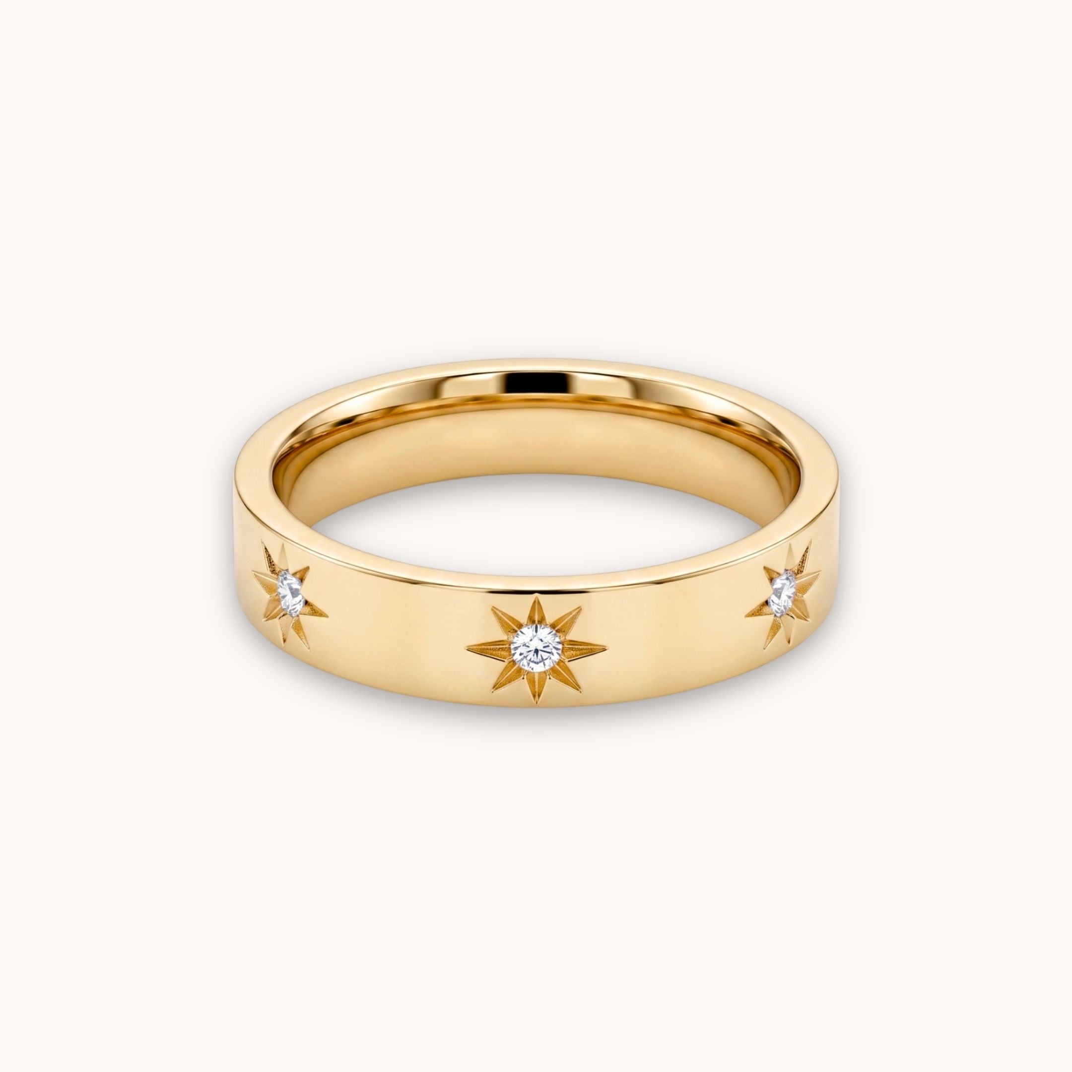 Starburst Band Ring in Gold
