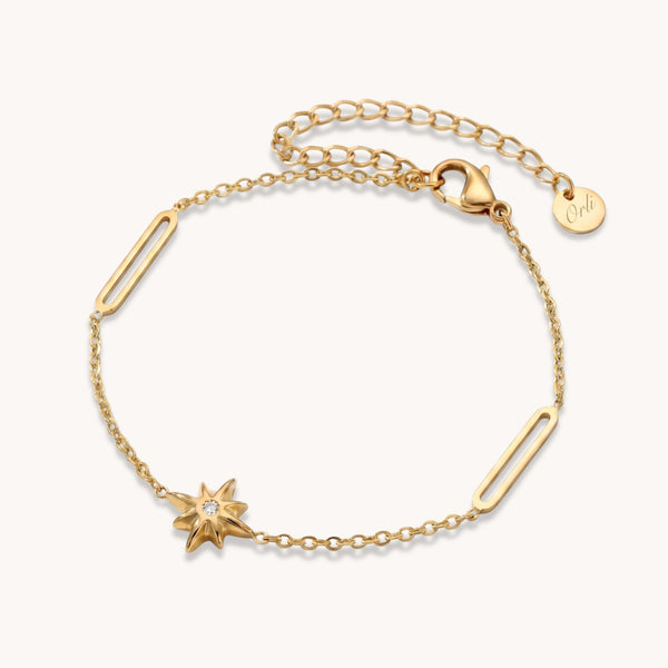 Starburst Link Bracelet in Gold