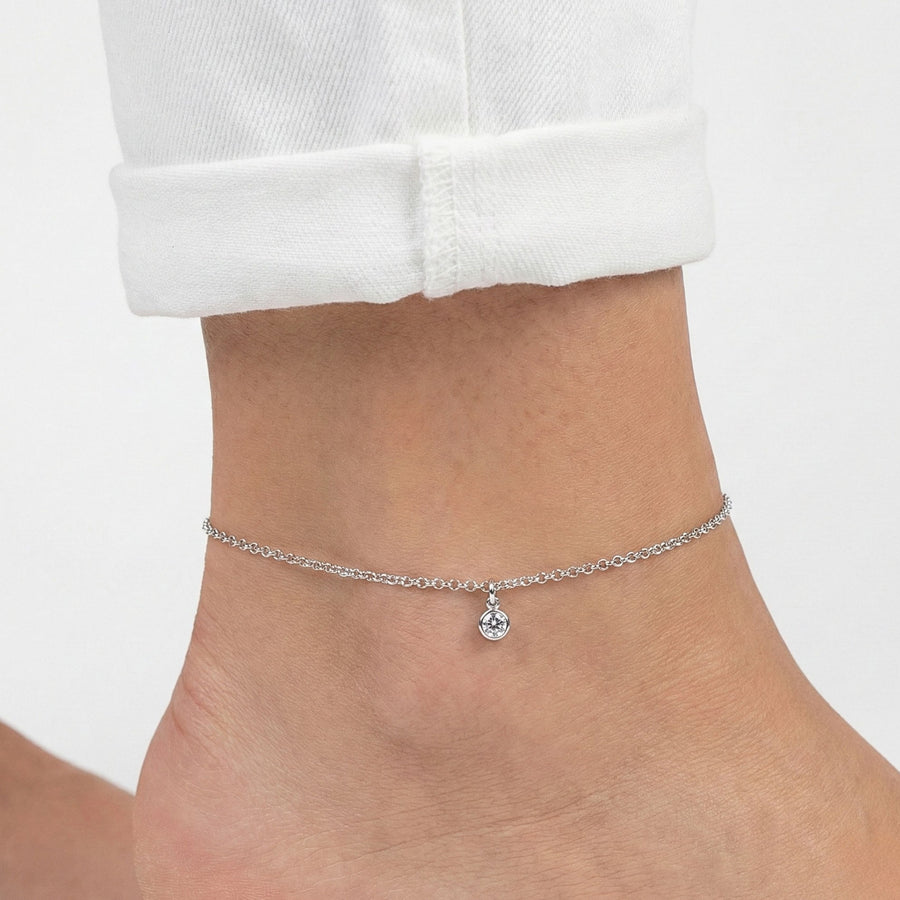 Sterling Silver Personalised Birthstone Anklet
