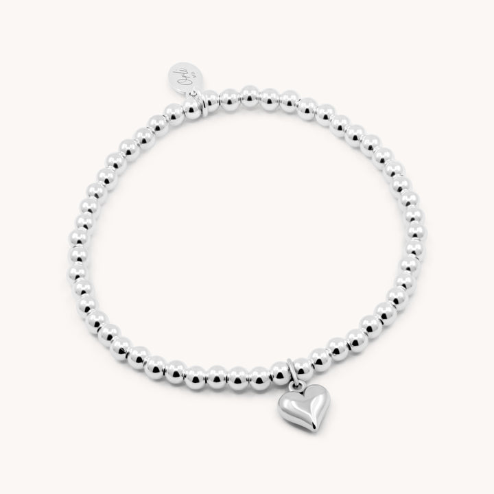 Sterling Silver Mia Heart Beads Bracelet