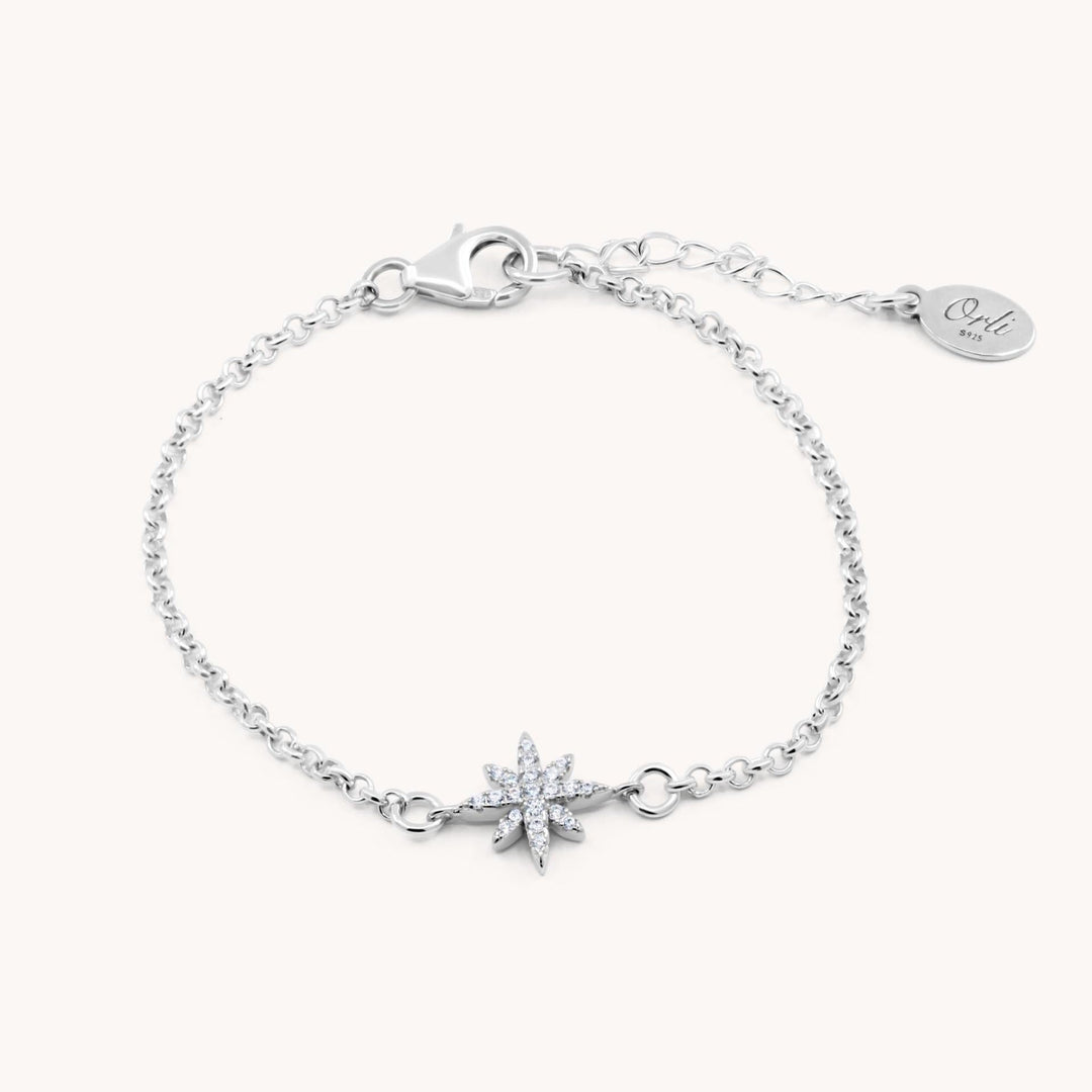 Sterling Silver Mini Cosmic Starburst Connector Bracelet