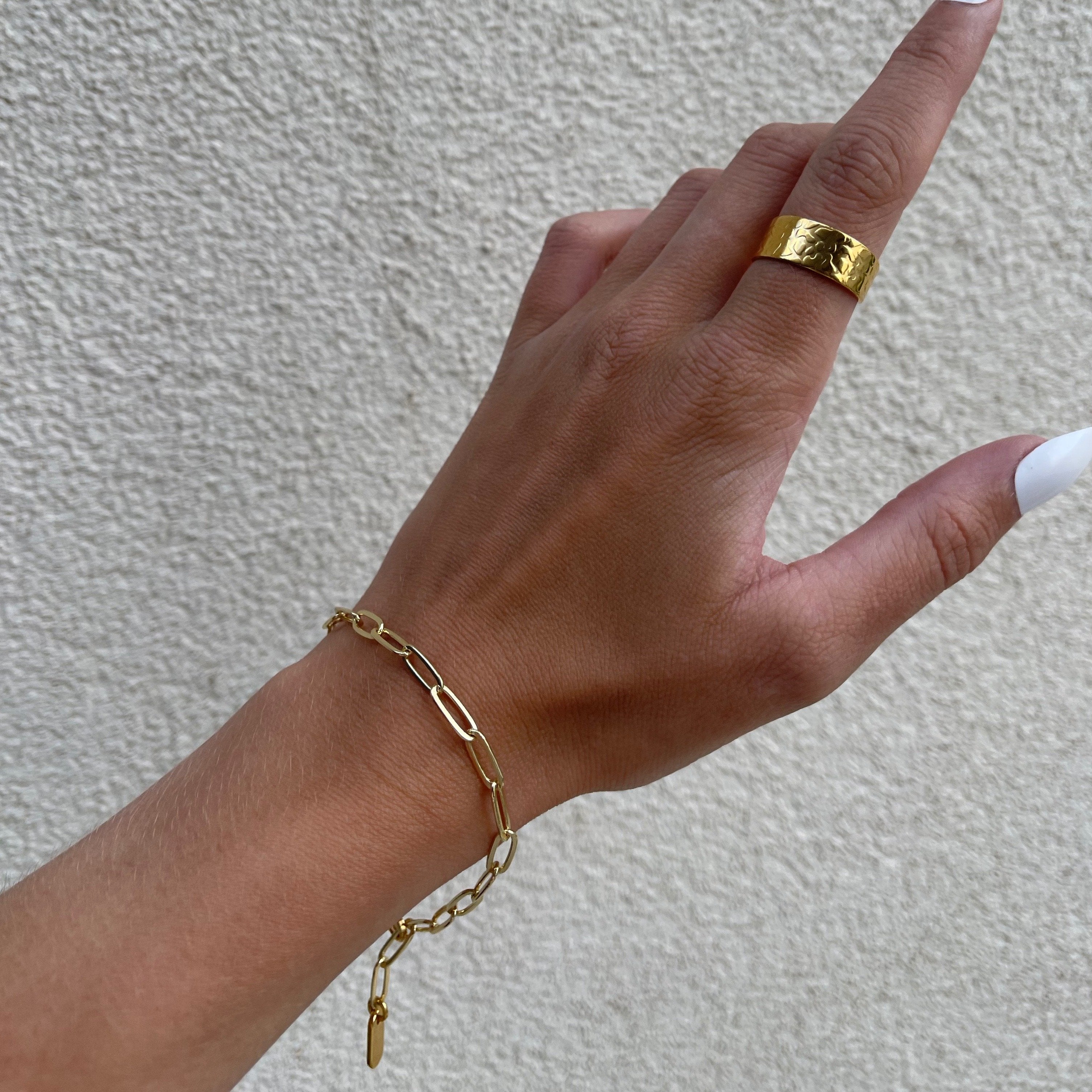 Essentials Paperclip Chain Bracelet Gold Orli Jewellery