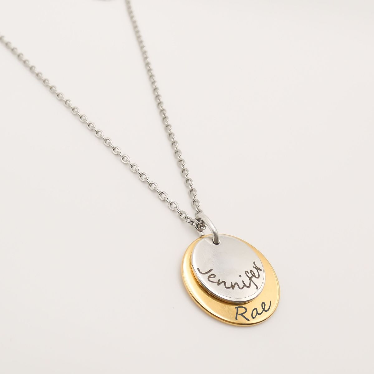 LAYERED DISC NECKLACE 14K