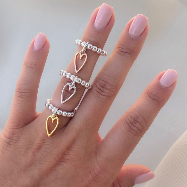 Mini Mother Of Pearl Heart Ring – D.Louise Jewellery