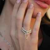 Set of 2- Open Heart & Essential Beads Ring