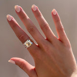 Sterling Silver Spinner Ring with Gold Hearts