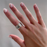Sterling Silver Spinner Ring with Heart Band