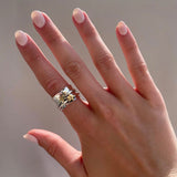 Sterling Silver Spinner Ring with Gold Stars