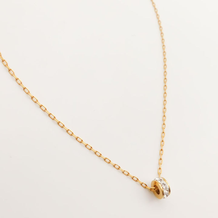 Crystal Barrel Ultra Fine Necklace, Gold