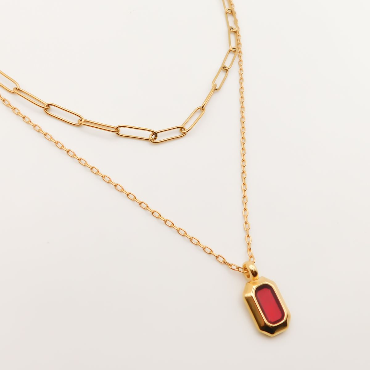 Outlet- Iconic Enamel Layering Necklace, Red – Orli Jewellery