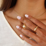 Halo Pearl Necklace, Gold
