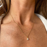 Ultra Fine Personalised Birthstone Necklace, Gold