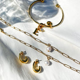 Medium Chunky Half Hoops, Gold